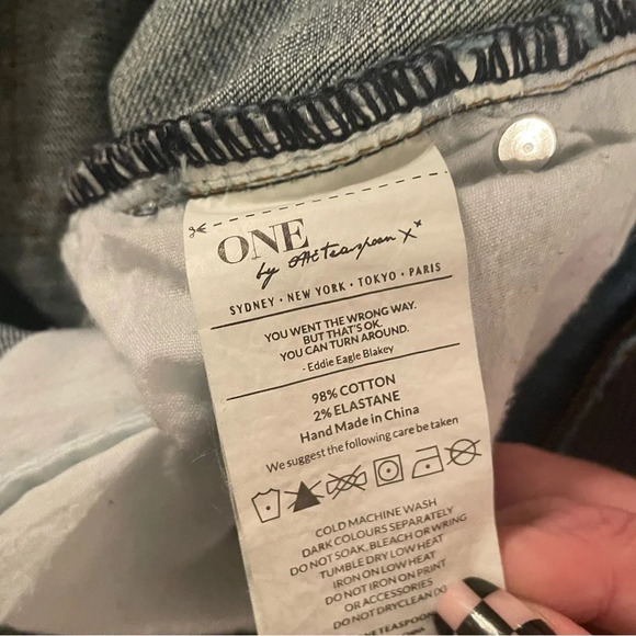 One X One Teaspoon Awesome Baggies Straight Leg Jeans-Dark Wash size 24 - Picture 8 of 8